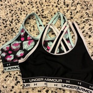 Under Armour Black and White Sports Bra Set